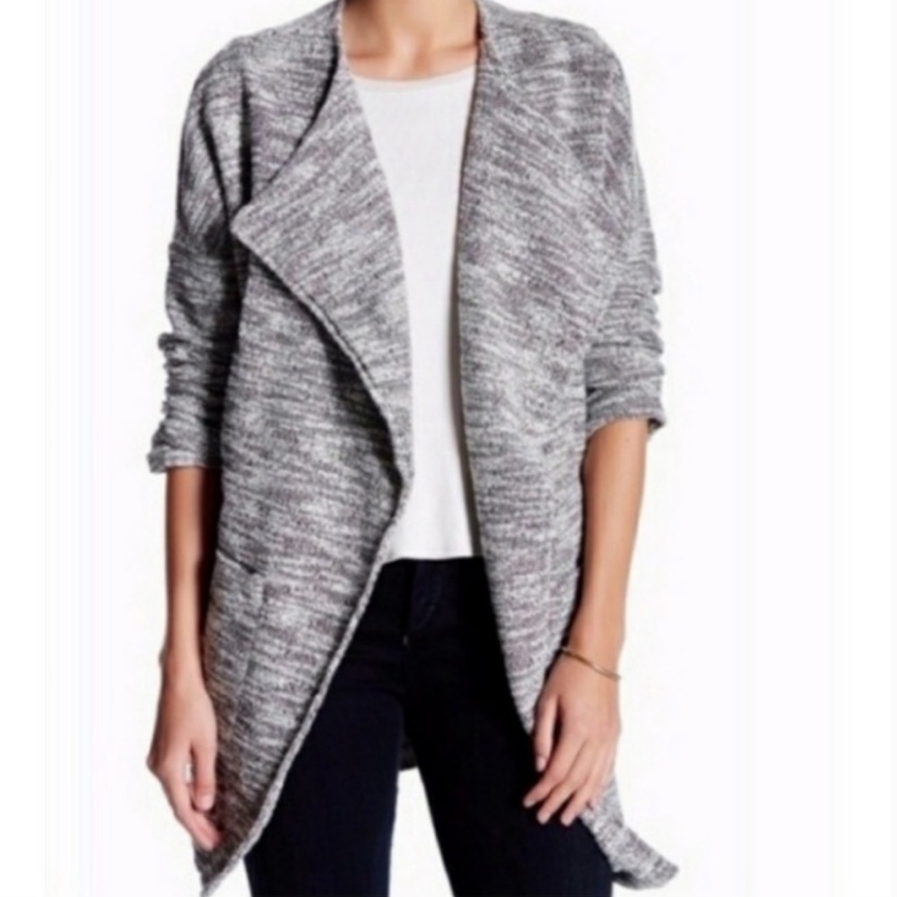 ASTR The Label Drape Front Open Boucle Jacket